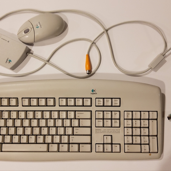 Vintage 1999 Logitech QWERTY Wireless Keyboard, Ball Mouse and Receiver - Picture 2 of 2